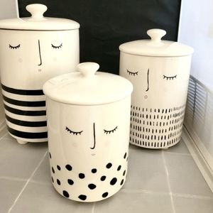 Set of 3 Tabletops Unlimited Gallery Footed Canisters